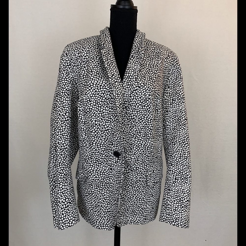 Lane Bryant Black & White Print Blazer Size 26